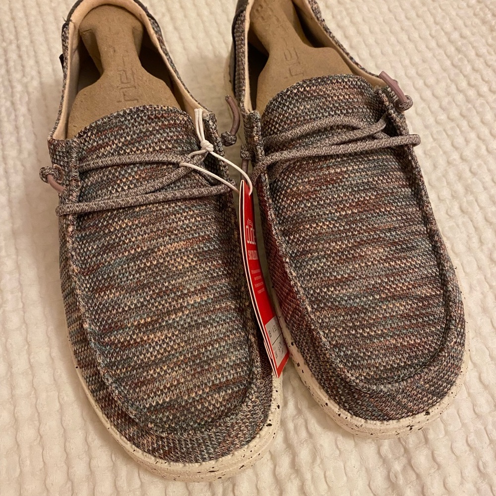 Hey Dude Multicolored Slip-On Loafers with White Sole